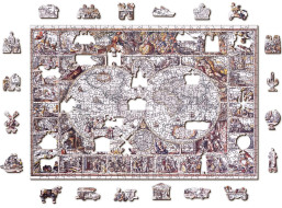 WOODEN CITY Dřevěné puzzle Mapa doby objevů 2v1, 505 dílků EKO