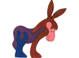 FAUNA Dřevěné puzzle Osel velký