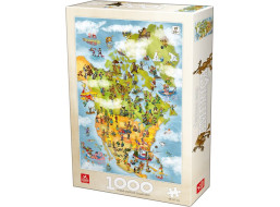 DEICO Puzzle Kreslená mapa Ameriky 1000 dílků