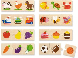 VIGA Dřevěné puzzle Souvislosti 8x3 dílky