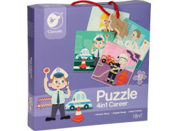 CLASSIC WORLD Dřevěné puzzle Povolání 4v1 (6,9,12 a 16 dílků)
