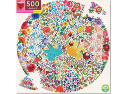 EEBOO Kulaté puzzle Modrý a žlutý ptáček 500 dílků