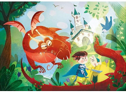 CLEMENTONI Puzzle Bylo nebylo: Princ a drak 30 dílků