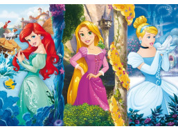 CLEMENTONI Puzzle Disney princezny: Ariel, Locika a Popelka MAXI 60 dílků