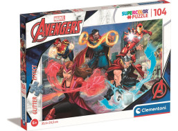 CLEMENTONI Třpytivé puzzle Marvel: Avengers 104 dílků