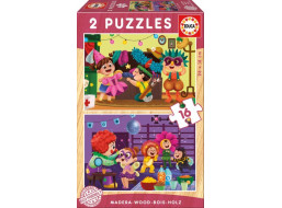 EDUCA Dřevěné puzzle Maškarní bál 2x16 dílků