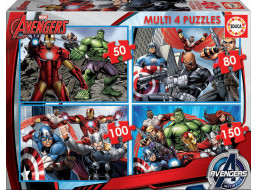 EDUCA Puzzle Avengers 4v1 (50,80,100,150 dílků)