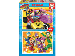 EDUCA Puzzle Mickey a závodníci 2x48 dílků