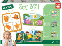 EDUCA Baby puzzle set Barvy, posloupnost a protiklady 3v1