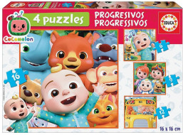 EDUCA Puzzle CoComelon 4v1 (6,9,12,16 dílků)