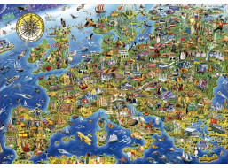 EDUCA Puzzle Šílená mapa Evropy 500 dílků