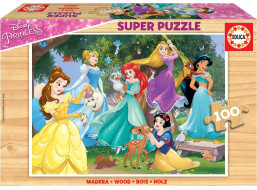 EDUCA Dřevěné puzzle Disney Princezny 100 dílků