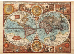 DINO Puzzle Mapa světa r. 1626, 500 dílků