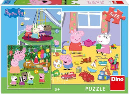 DINO Puzzle Prasátko Peppa na prázdninách 3x55 dílků