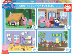 EDUCA Puzzle Prasátko Peppa 4v1 (20,40,60,80 dílků)
