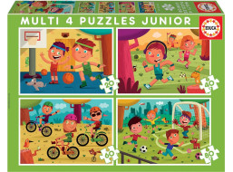 EDUCA Puzzle Sporty 4v1 (20,40,60,80 dílků)
