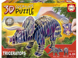 EDUCA 3D puzzle Triceratops 67 dílků