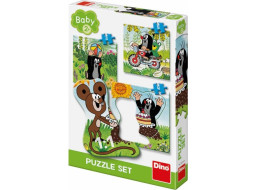 DINO Baby puzzle Krtek na louce 3v1 (3,4,5 dílků)