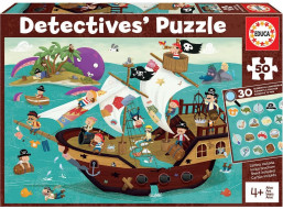 EDUCA Detektivní puzzle Pirátská loď 50 dílků