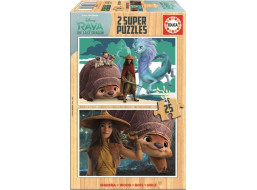 EDUCA Dřevěné puzzle Raya a drak 2x25 dílků