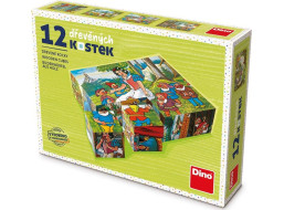 DINO Obrázkové kostky Sněhurka, 12 kostek