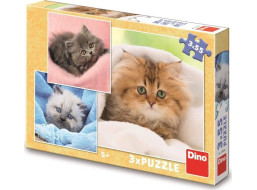 DINO Puzzle Roztomilá koťátka 3x55 dílků