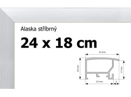 BFHM Alaska hliníkový rám 24x18cm - stříbrný