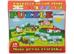 TEDDIES Dřevěné puzzle Moje první zvířátka
