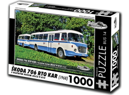 RETRO-AUTA Puzzle BUS č. 14 Škoda 706 RTO KAR (1968) 1000 dílků