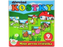 TEDDIES Obrázkové kostky Moje první zvířátka, 9 kostek