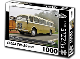 RETRO-AUTA Puzzle BUS č. 5 Škoda 706 RO (1951) 1000 dílků