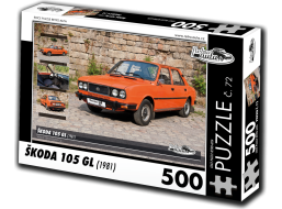 RETRO-AUTA Puzzle č. 72 Škoda 105 GL (1981) 500 dílků