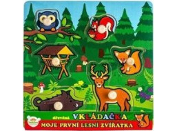 TEDDIES Dřevěná vkládačka Moje první lesní zvířátka