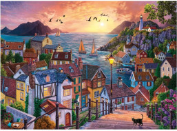 ANATOLIAN Puzzle Pobřežní město při západu slunce 1000 dílků