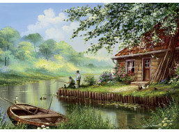 ART PUZZLE Puzzle Večerní rybaření 500 dílků