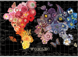GALISON Puzzle Rozkvetlá mapa světa 1000 dílků