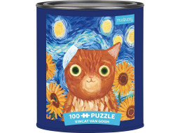 MUDPUPPY Puzzle v plechovce Artsy Cats: Vincat Van Gogh 100 dílků