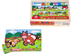 TEDDIES Obrázkové kostky Moje první zvířátka, 15 kostek