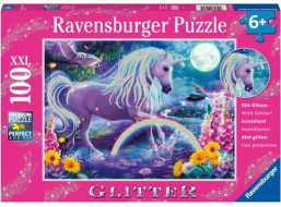 RAVENSBURGER Třpytivé puzzle Jednorožec XXL 100 dílků