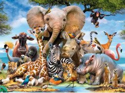 RAVENSBURGER Puzzle Kamarádi z Afriky 300 dílků
