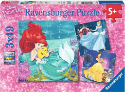 RAVENSBURGER Puzzle Disney princezny: Dobrodružství 3x49 dílků