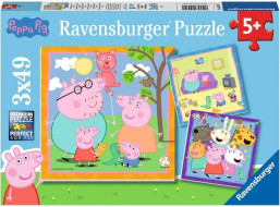 RAVENSBURGER Puzzle Prasátko Peppa 3x49 dílků