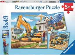 RAVENSBURGER Puzzle Stavební stroje 3x49 dílků