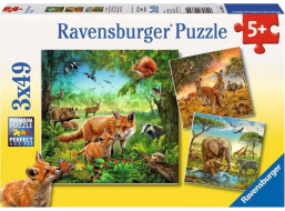 RAVENSBURGER Puzzle Zvířata 3x49 dílků