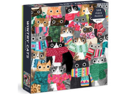GALISON Čtvercové puzzle Zimní kočky 500 dílků
