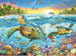 RAVENSBURGER Puzzle Mořské želvy XXL 100 dílků