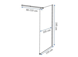 Koupelnová pevná zástěna AERO 110 cm