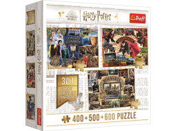 TREFL Puzzle Harry Potter: Turnaj tří kouzelníků, Famfrpál a Bradavice 400 + 500 + 600 dílků
