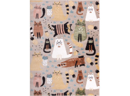 Dětský kusový koberec Fun Kittens Cats beige