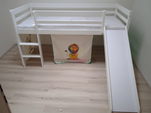 Dětská VYVÝŠENÁ postel SAFARI - BÍLÁ